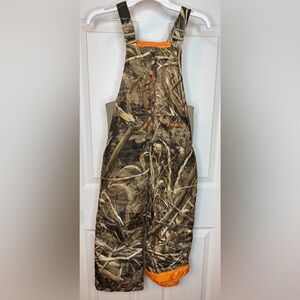 Arctix Kids Camouflage Overalls with Orange Accents Size 5T Unisex